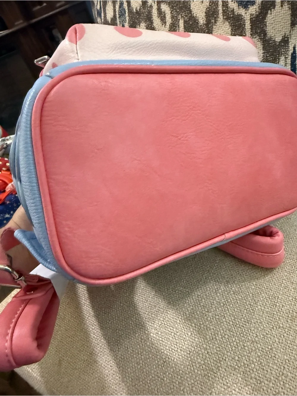 Loungefly Disney•Pixar Pastel Blue and Pink Polka Dot Kids Mini Backpack